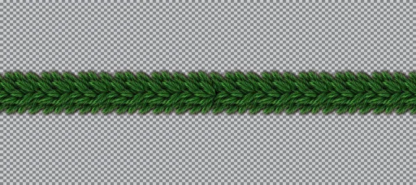 Bordure Avec Branches Arbre Noël Sur Fond Transparent Illustration Vectorielle — Image vectorielle