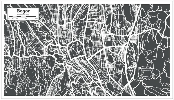 Bogor West Java Indonésie Města Mapa Retro Stylu Objeví Obrys — Stockový vektor