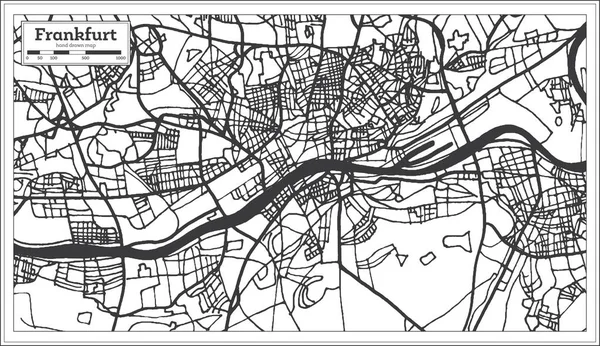 Kaart Van Stad Frankfurt Van Duitsland Retro Stijl Kaart Van — Stockvector