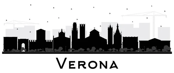 Verona Italy City Skyline Silhouette Black Buildings Isolated White Vector — Stock Vector