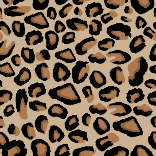 Sömlös Leopardmönster Vektorillustration Animal Print — Stock vektor