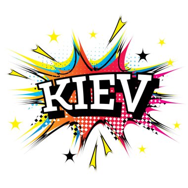 Kiev Ukrayna komik metin Pop sanat tarzı. 