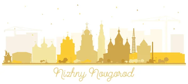 Nizhny Novgorod Russia City Skyline Silhouette with Golden Build — Stock Vector