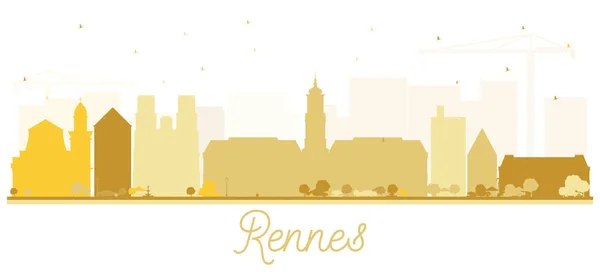 Rennes France City Skyline Silueta con edificios dorados Isol — Archivo Imágenes Vectoriales