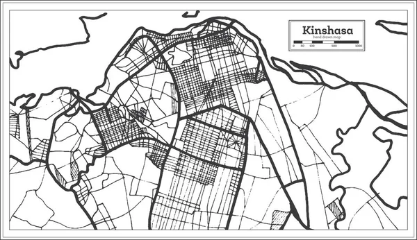 Kinshasa demokratische Republik des Kongo Stadtplan im Retro-Stil — Stockvektor
