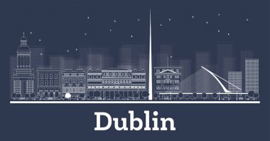 Anahat Dublin İrlanda şehir manzarası ile beyaz binalar.