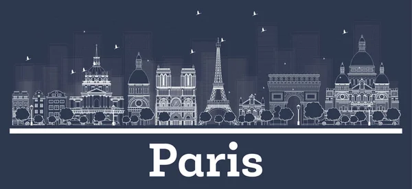 Osnovy Paříž Francie Panorama s bílou budov. — Stockový vektor