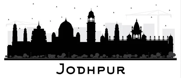 Jodhpur india city skyline silhouette mit schwarzen gebäuden isola — Stockvektor