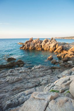 Landscape with Sea, Stones and Coast of Santa Teresa di Gallura  clipart