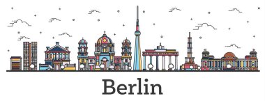 Anahat Berlin Almanya şehir manzarası ile renk binalar izole