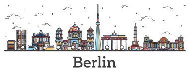 Anahat Berlin Almanya şehir manzarası ile renk binalar izole