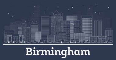 Anahat Birmingham Alabama şehir manzarası ile beyaz binalar. 