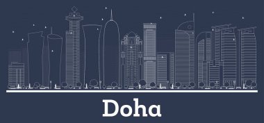 Anahat Doha Katar şehir manzarası ile beyaz binalar.