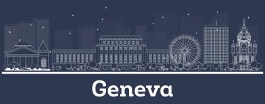 Anahat Cenevre İsviçre şehir manzarası ile beyaz binalar. 