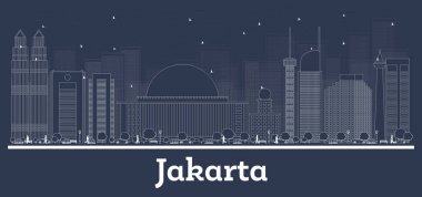 Anahat Jakarta Endonezya şehir manzarası ile beyaz binalar. 
