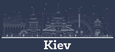 Anahat Kiev Ukrayna şehir manzarası ile beyaz binalar. 