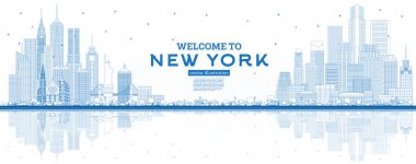 Anahat New York ABD Skyline mavi binaları ile hoş geldiniz ve 