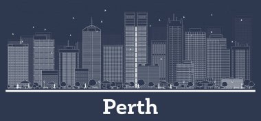 Anahat Perth Avustralya şehir manzarası ile beyaz binalar.