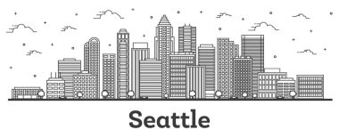 Anahat Seattle Washington şehir manzarası ile Modern binalar olduğunu