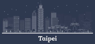 Anahat Taipei Tayvan Cumhuriyeti şehir manzarası ile beyaz binalar