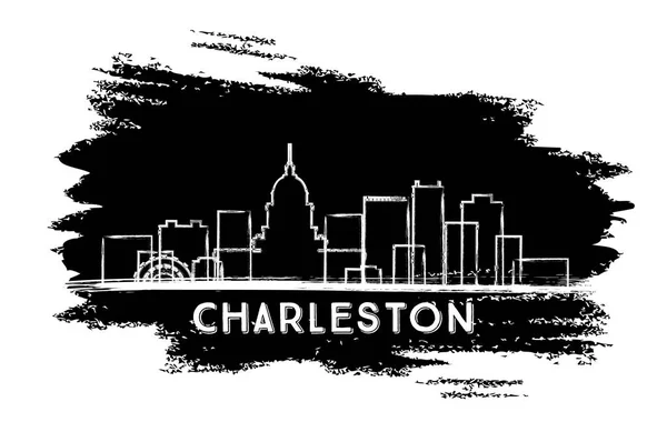 Charleston West Virginia City Skyline Silhouette. Ske dibujado a mano — Vector de stock