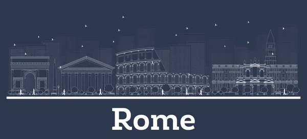 Osnovy Řím Itálie Panorama s bílou budov. — Stockový vektor