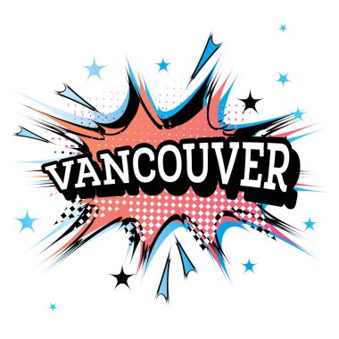 Pop sanat tarzında Vancouver komik metin. 