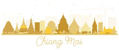 Golden Building ile Chiang Mai Tayland şehir silueti Silhouette