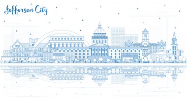 Anahat Jefferson şehir Missouri manzarası ile mavi binalar ve 