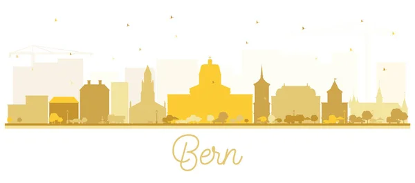 Berna Suiza City Skyline con edificios dorados aislados en — Vector de stock