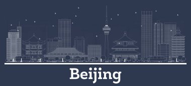 Beyaz Binalar ile Anahat Pekin Çin Şehir Skyline.