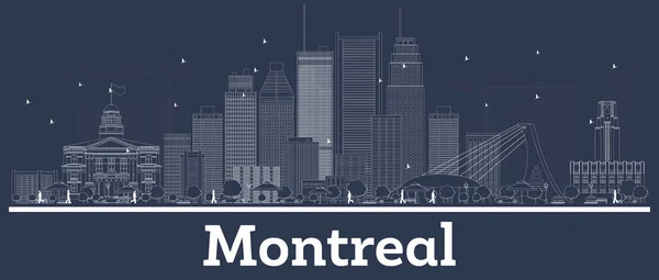 Skisse Montreal Canada City Skyline med hvite bygninger . – stockvektor