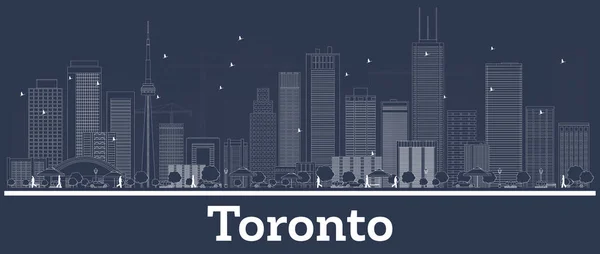 Plan Toronto Canada City Skyline avec bâtiments blancs . — Image vectorielle