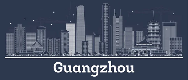 Aperçu Guangzhou China City Skyline avec bâtiments blancs . — Image vectorielle