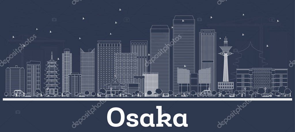 Outline Osaka Japan City Skyline With White Buildings Vector Illustration Business Travel And Concept With Modern Architecture Osaka Cityscape With Landmarks Premium Vector In Adobe Illustrator Ai Ai Format
