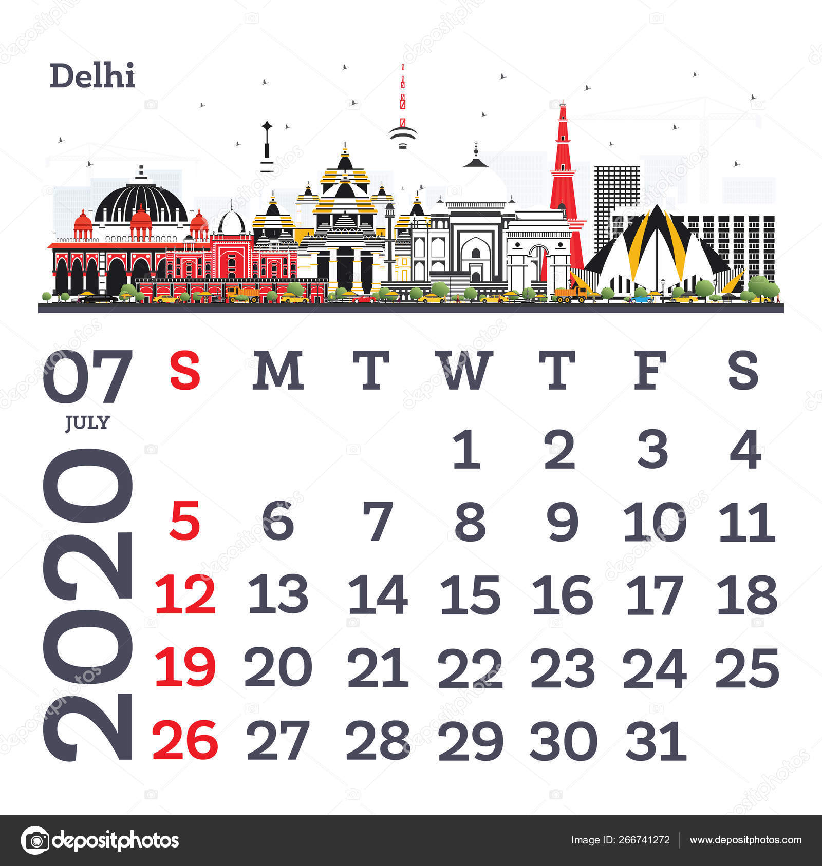 July Calendar Template With Delhi City Skyline Vector Image By C Booblgum Vector Stock July Calendar Template With Delhi City Skyline Vector Image By C Booblgum Vector Stock