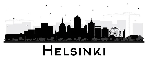 Helsinki Finland City Skyline Silhouette with Black Building Is — стоковый вектор