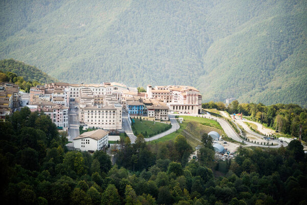 Gorky Gorod. Sochi. Krasnaya Polyana. Russia. Aerial View.