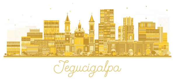 Tegucigalpa Honduras City Skyline Silhouette with Golden Buildin — Stock Vector