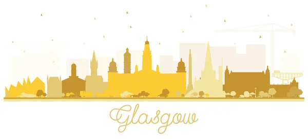 Glasgower Stadtsilhouette mit goldenen Gebäuden isoliert auf — Stockvektor