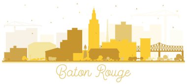 Baton Rouge Louisiana City Skyline Silhouette with Golden Buildi clipart