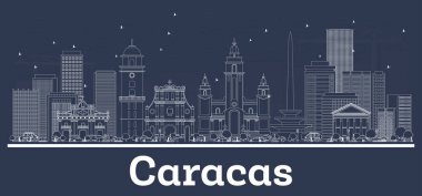 Beyaz Binalar ile Anahat Caracas Venezuela City Skyline.