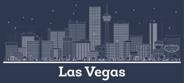 Beyaz Binalar ile Anahat Las Vegas Nevada City Skyline.