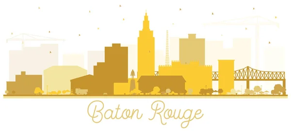 Baton Rouge Louisiana City Skyline Silhouette with Golden Buildi — Stock Vector