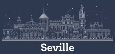 Beyaz Binalar ile Anahat Seville İspanya Şehir Skyline. 
