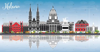 Renkli Binalar, Mavi Gökyüzü ve R ile Helena Montana Şehir Skyline