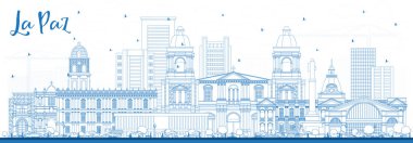 Mavi Binalar ile Anahat La Paz Bolivya Şehir Skyline. 