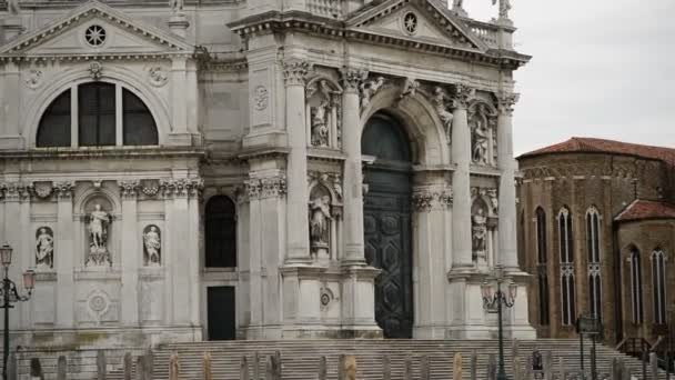 Fachada Basílica Santa Maria Della Salute Venecia Italia Vista Desde — Vídeo de stock