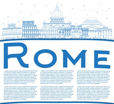 Mavi Binalar ve Copy Spa ile Anahat Roma İtalya Şehir Skyline