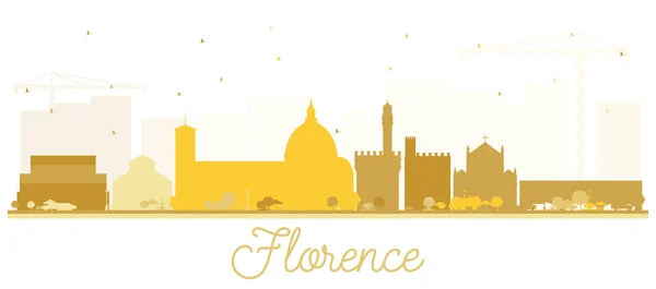 Florence Italy City Skyline Silhouette with Golden Buildings Iso